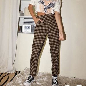 NEW 12th Tribe x Salty Blonde Bishop Tan Checkered Trousers Size M